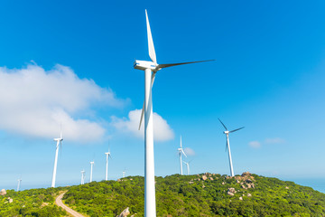 Wind turbines in the mountains