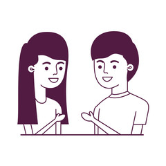 young couple avatar character