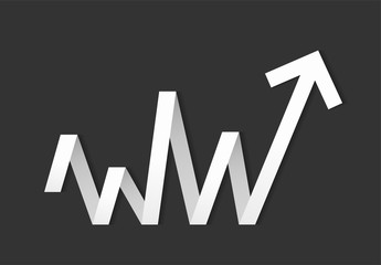 Success business symbol.Growth vector diagram with arrow going up. Vector icon. Editable EPS file.Bar Chart Vector Icon.Vector illustration