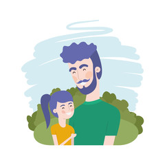 father with daughter avatar character