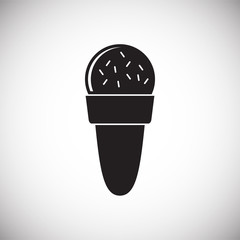 Ice cream icon on background for graphic and web design. Simple vector sign. Internet concept symbol for website button or mobile app.