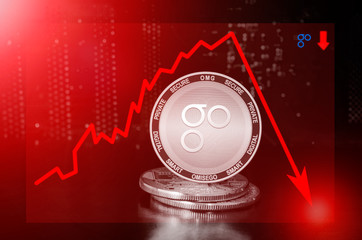 OmiseGO cryptocurrency value price fall drop; omisego price down