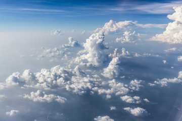 Blue sky background with clouds.