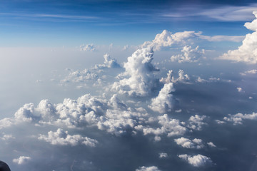Blue sky background with clouds.