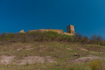 Castle Gleichen in Germany with blue sky in spring time