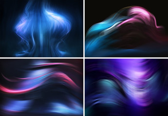 Set of 6 Abstract Smoke Effect Backgrounds