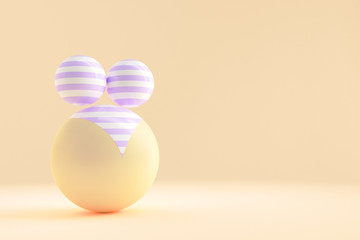 The concept art on the theme of body positivity. 3D illustration