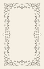 Vintage Ornament Greeting Card Vector Template. Retro Luxury Invitation, Royal Certificate. Flourishes frame. Vintage Background, Vintage Frame, Vintage Ornament, Ornaments Vector, Ornamental Frame.