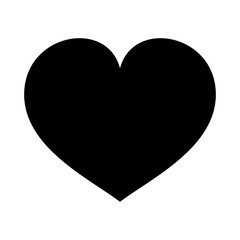 Heart vector icon. Love symbol. Valentine s Day sign. Love icon isolated on white background. Black heart emblem in flat style for graphic and web design, logo.
