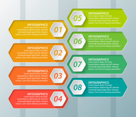 Abstract 3D Paper Infographics. Business template .Vector illustration