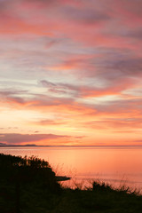 Fototapeta na wymiar Beautiful colorful sunset over Victoria Canada, vertical
