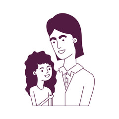 father with daughter avatar character