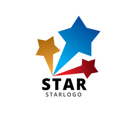 three star burst vector icon logo design template isolated on white background