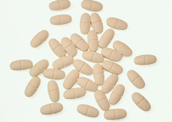 White pills isolated