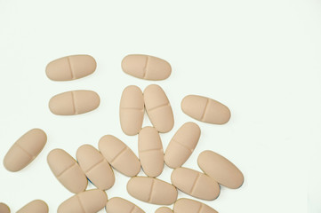 White pills isolated