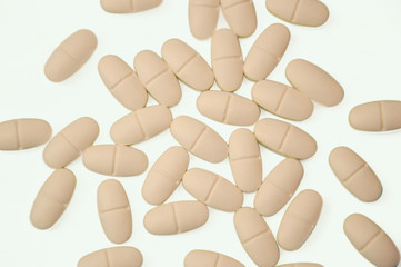 White pills isolated