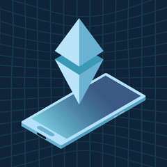 cellphone with geometric figure