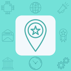 Location pin vector icon sign symbol