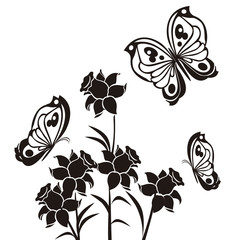 butterflies and flourishes with flowers 2