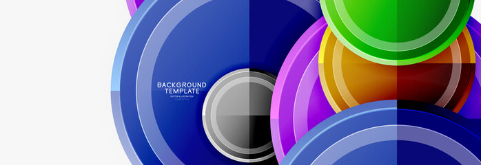 Obraz premium Abstract round geometric shapes, modern circles background