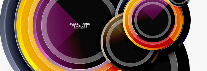 Fototapeta premium Abstract round geometric shapes, modern circles background