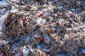 Pile of municipal waste on a disposal site