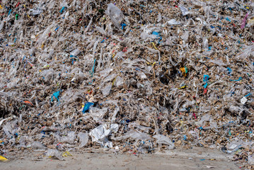 Close up of municipal waste as waste management concept