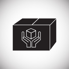 Box icon on background for graphic and web design. Simple vector sign. Internet concept symbol for website button or mobile app.