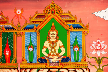 Paintings on the walls of rural Thai temples.