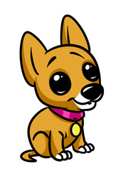Little dog puppy big eyes animal character cartoon illustration isolated image