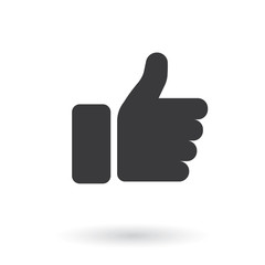 Hand Thumb Up icon. Flat style - stock vector. - obrazy, fototapety, plakaty