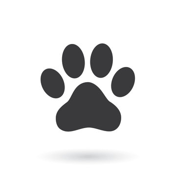 Animal paw prints icon. Flat style - stock vector.