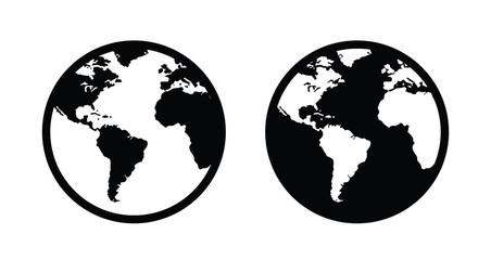 Earth icon. Globe icon. World icon. Flat style - stock vector.