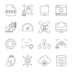 User experience and usability, digital technologies, apps and interfaces signs and symbols. Editable Stroke. EPS 10