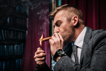 smoking cigar man