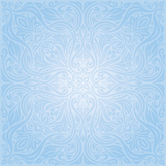 Fototapeta na wymiar Blue vector floral background fashion wallpaper mandala design