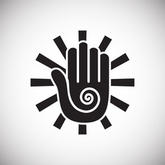 Yoga related icon on background for graphic and web design. Simple vector sign. Internet concept symbol for website button or mobile app.