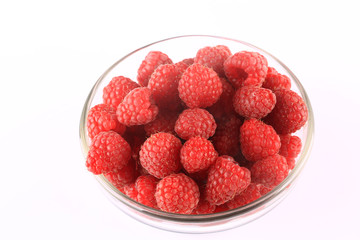 Raspberry isolated. Vegetarian food. Healthy diet. Ripe berries.