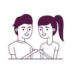 Fototapeta premium young couple avatar character