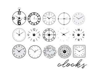 clocks collection vector illustration.  clock icons. 