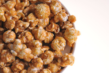 Healthy food. Diet popcorn isolated on white background. Close-up