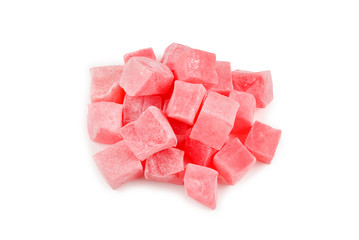 Sweet turkish delight isolated on white background.