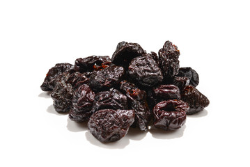Dried plum isolated on white background