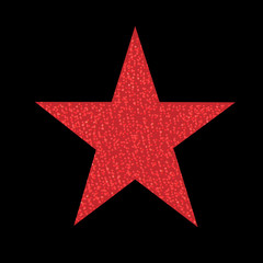 Red Glitter Star Isolated