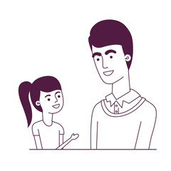 father with daughter avatar character