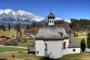 Borgiaskapelle, Kapelle, Kirche, Kirchturm, Kirchenfenster, Kirchturm, Kreuz, Volderwald, Tulfes,...
