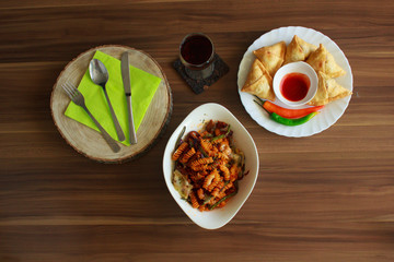 Pasta with Samosa