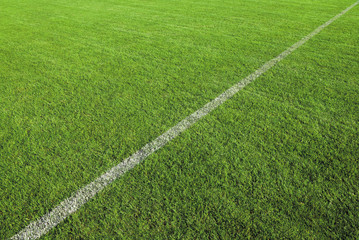 LIGNE BLANCHE SUR TERRAIN DE FOOTBALL