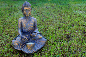 Sitzender Buddha im Gras