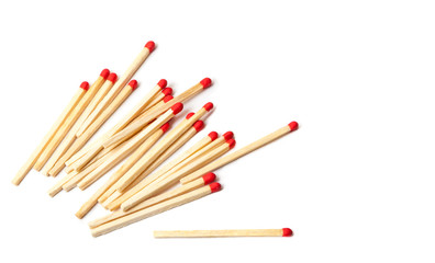 A lot of matches isolated on white background